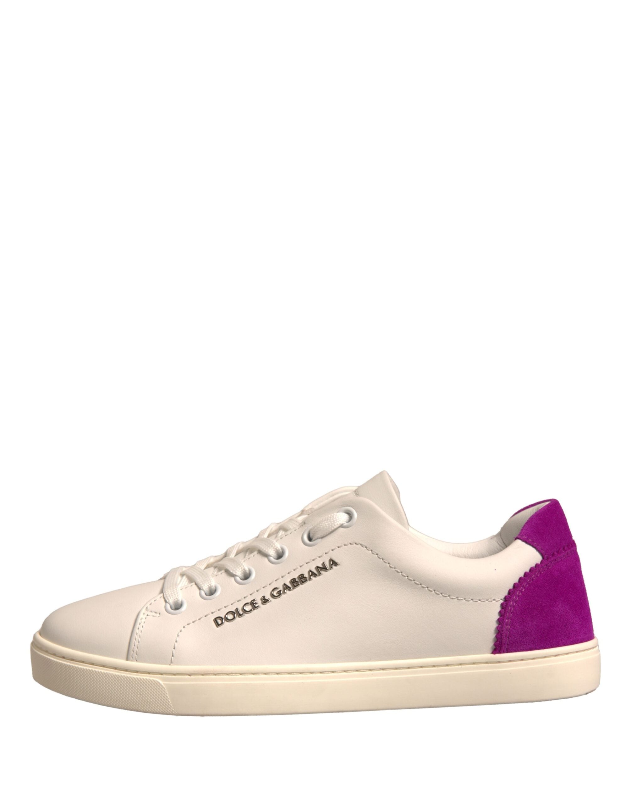 Dolce & Gabbana White Suede Leather Low Top Sneakers Shoes -   -  Dolce & Gabbana.