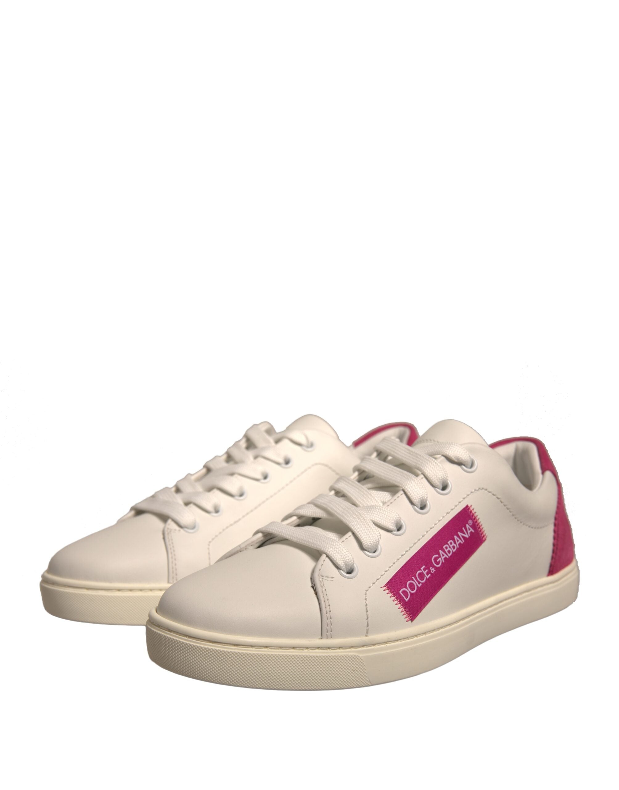 Dolce & Gabbana White Suede Leather Low Top Sneakers Shoes -   -  Dolce & Gabbana.