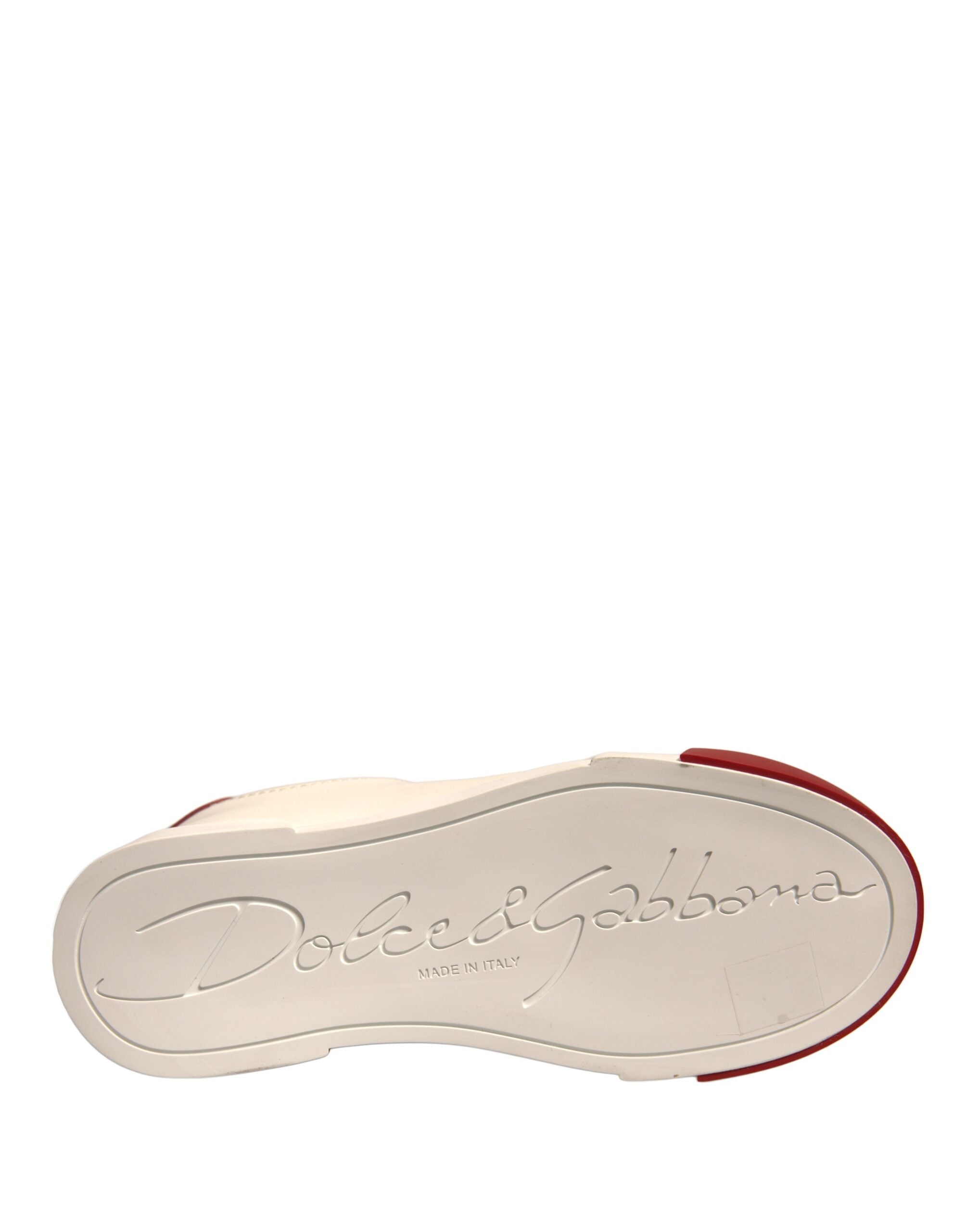 Dolce & Gabbana Shoes White Leather Logo Portofino Sneakers -   -  Dolce & Gabbana.