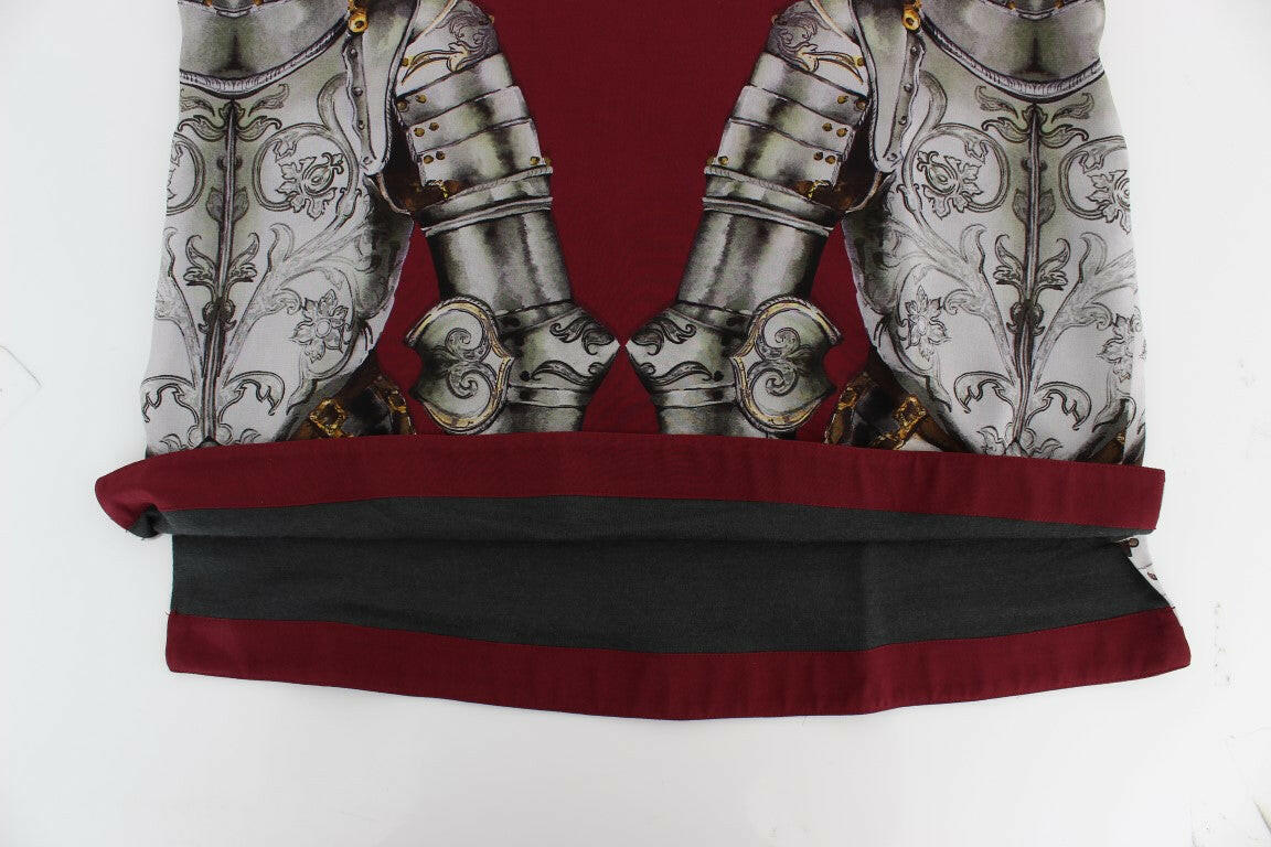 Dolce & Gabbana Red Knight Print Silk Blouse T-shirt -   -  Dolce & Gabbana.