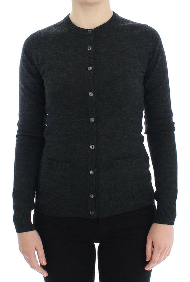 Dolce & Gabbana Gray Wool Button Cardigan Sweater -   -  Dolce & Gabbana.