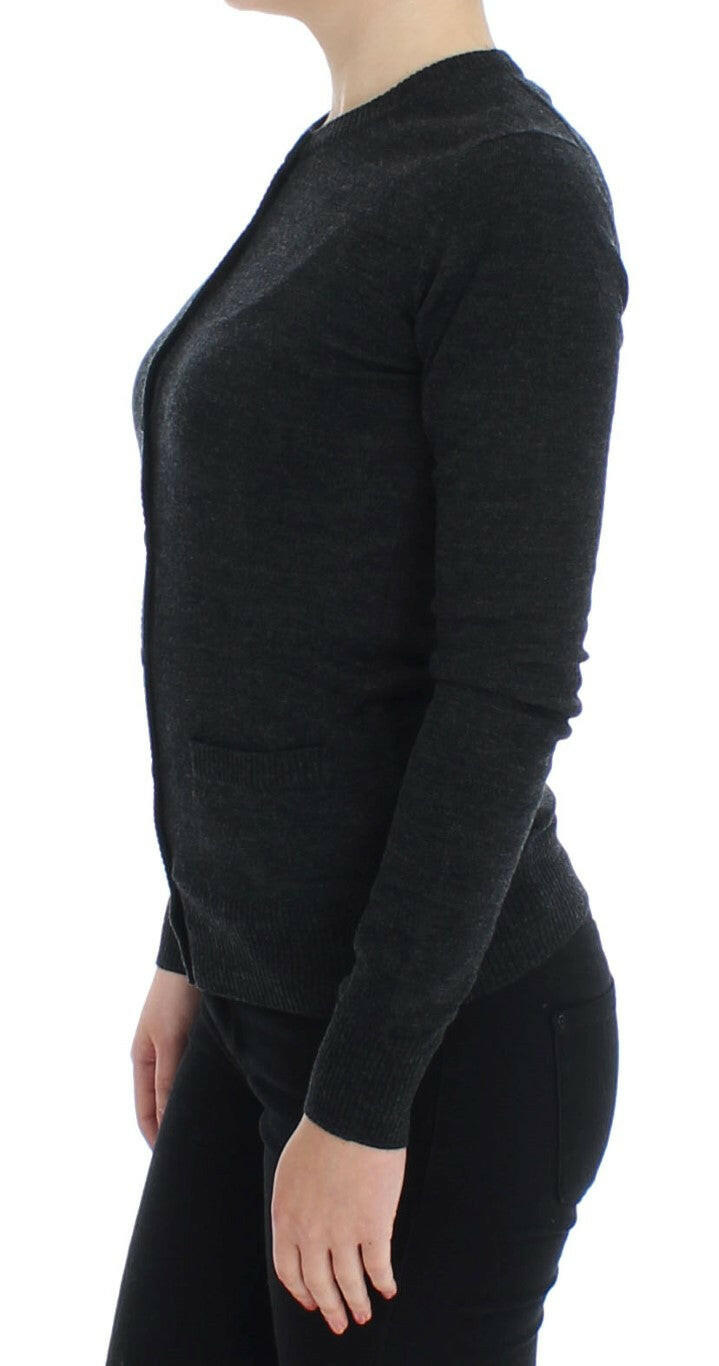 Dolce & Gabbana Gray Wool Button Cardigan Sweater -   -  Dolce & Gabbana.