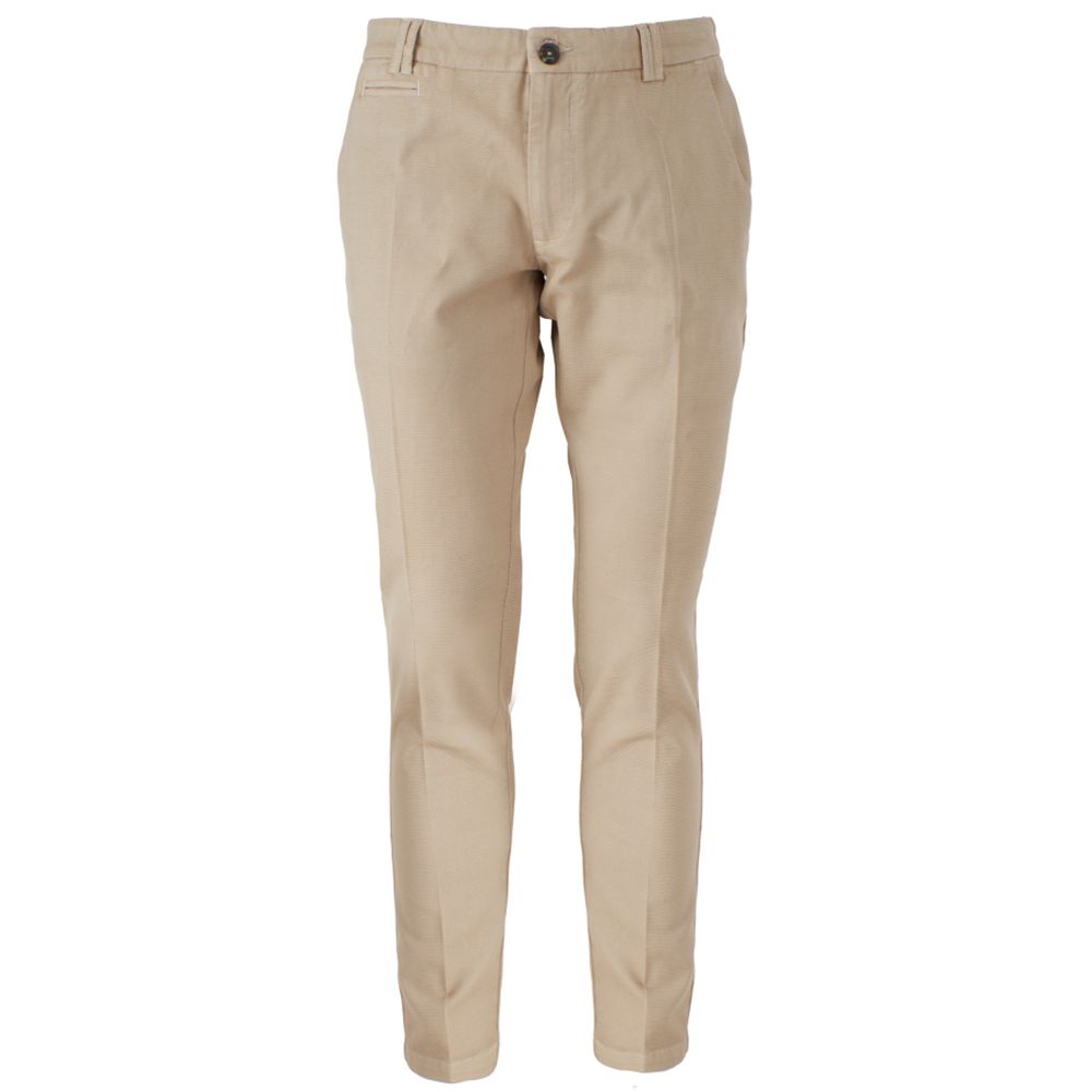 Yes Zee Beige Cotton Men Trousers -   -  Yes Zee.