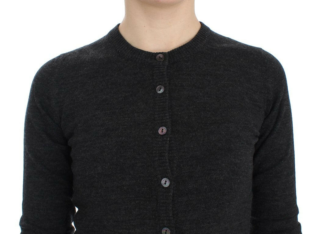 Dolce & Gabbana Gray Wool Button Cardigan Sweater -   -  Dolce & Gabbana.