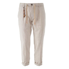 Yes Zee Beige Linen Men Trouser -   -  Yes Zee.