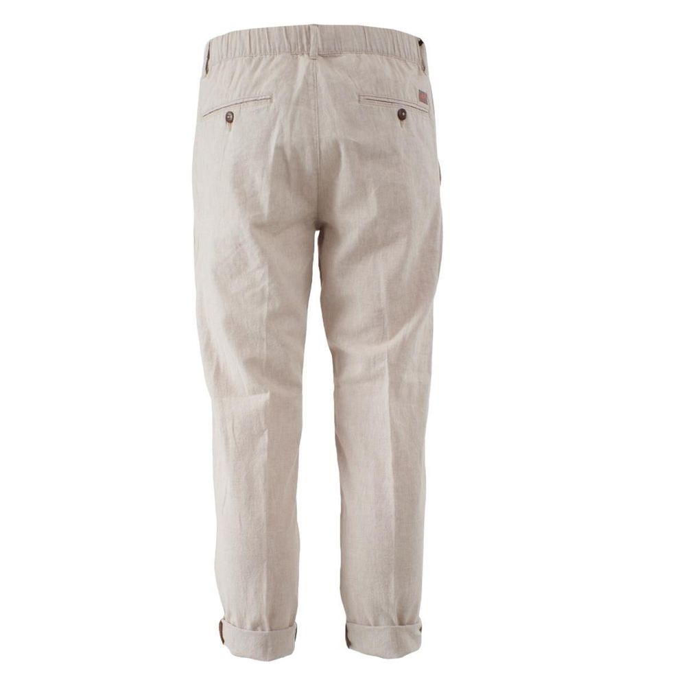 Yes Zee Beige Linen Men Trouser -   -  Yes Zee.
