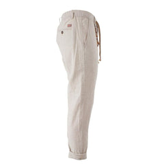 Yes Zee Beige Linen Men Trouser -   -  Yes Zee.