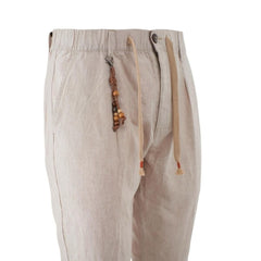 Yes Zee Beige Linen Men Trouser -   -  Yes Zee.
