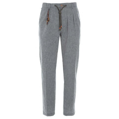 Yes Zee Gray Linen Men Trouser -   -  Yes Zee.