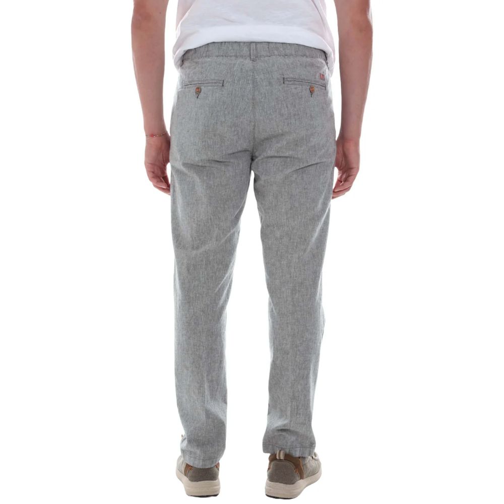 Yes Zee Gray Linen Men Trouser -   -  Yes Zee.
