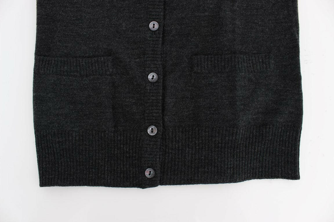 Dolce & Gabbana Gray Wool Button Cardigan Sweater -   -  Dolce & Gabbana.