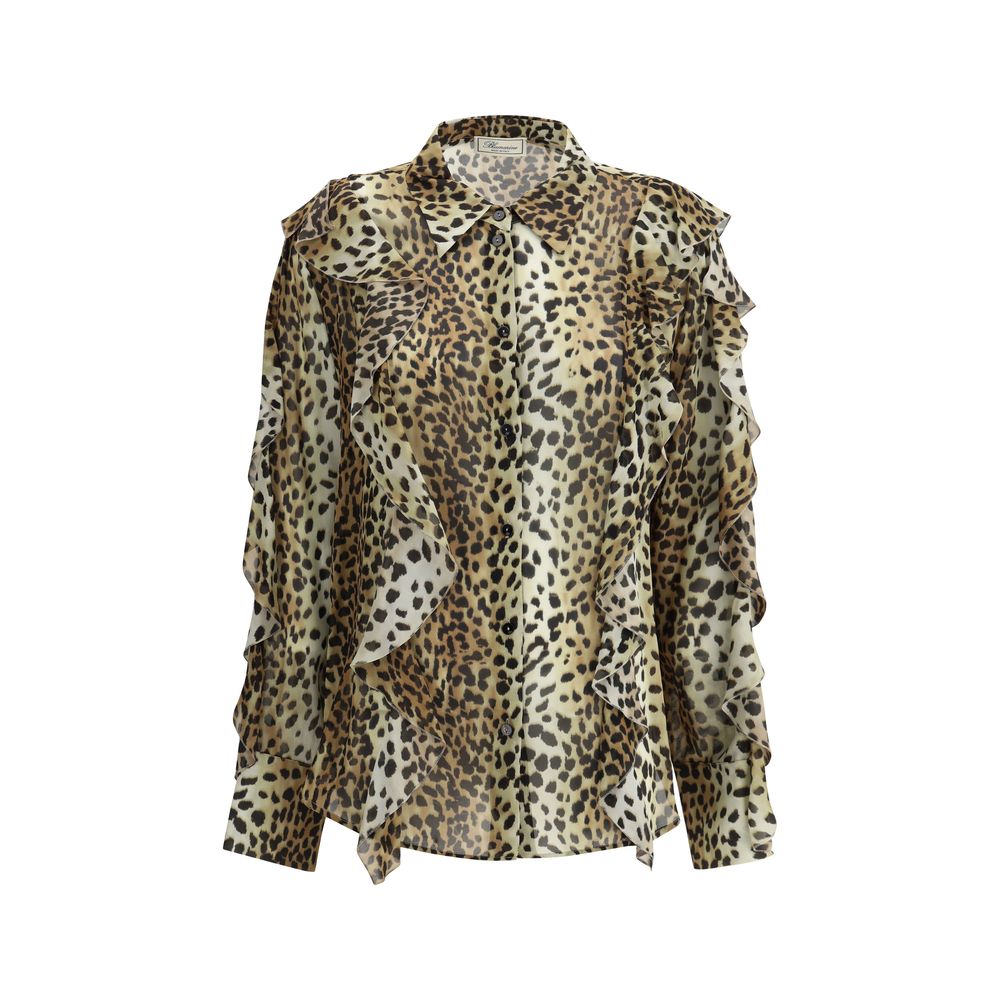 Blumarine Silk chiffon leopard Shirt -   -  Blumarine.