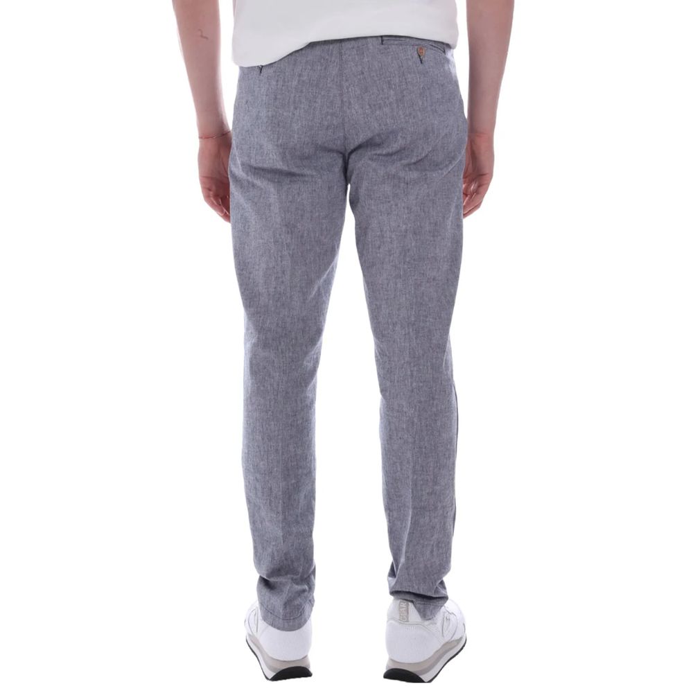 Yes Zee Light Blue Linen Men Trouser -   -  Yes Zee.