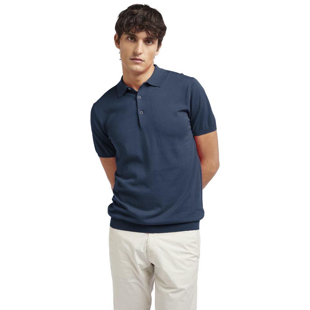 AT.P.CO Blue Cotton Polo Shirt -   -  AT.P.CO.