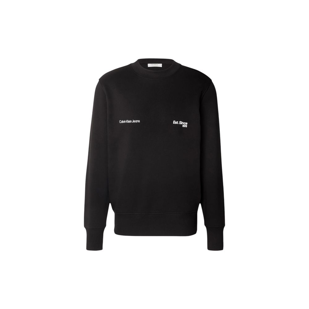 Calvin Klein Jeans Black Cotton Sweatshirt -   -  Calvin Klein Jeans.