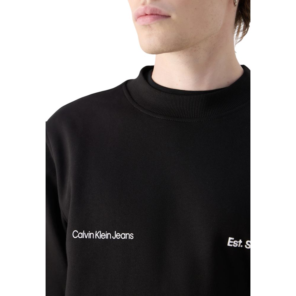 Calvin Klein Jeans Black Cotton Sweatshirt -   -  Calvin Klein Jeans.