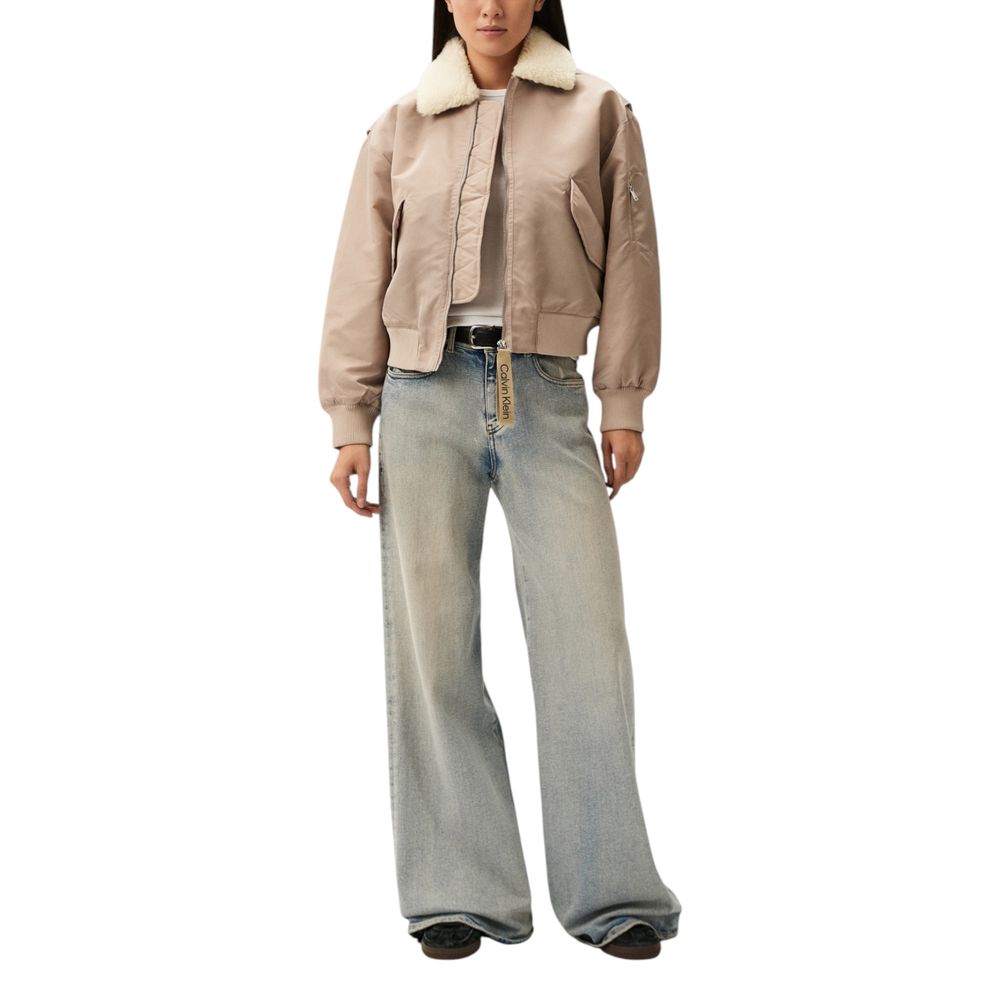 Calvin Klein Jeans Beige Polyester Jackets & Coat -   -  Calvin Klein Jeans.