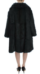 Dolce & Gabbana Black Goat Fur Shearling Long Jacket Coat -   -  Dolce & Gabbana.