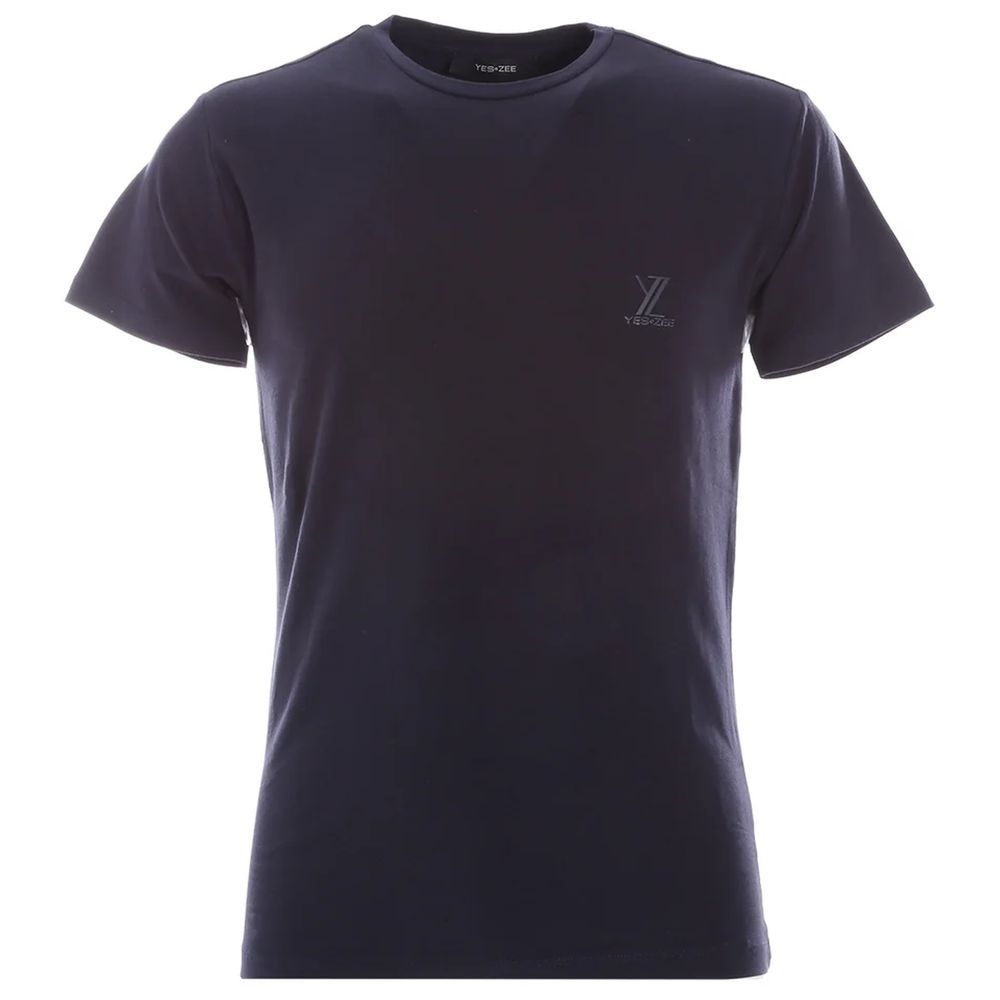 Yes Zee Blue Cotton T-Shirt -   -  Yes Zee.