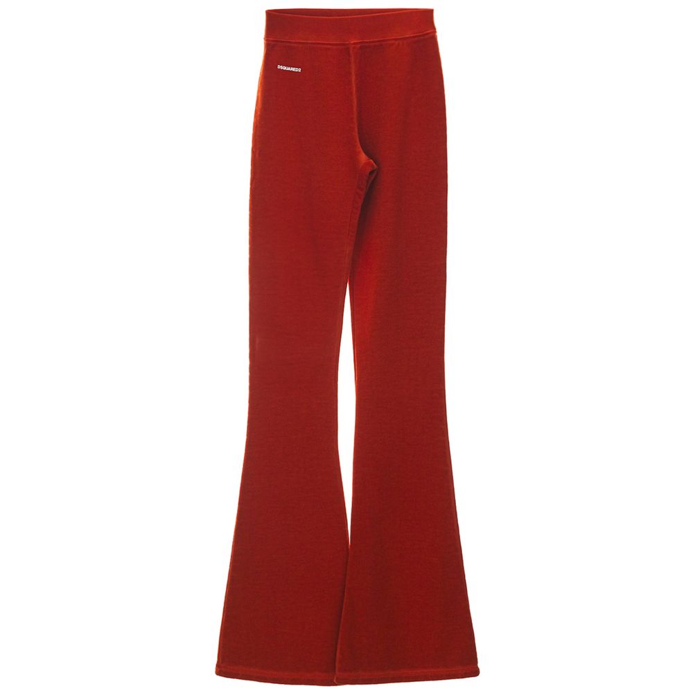 Dsquared² Red Cotton Flared Pant -   -  Dsquared².