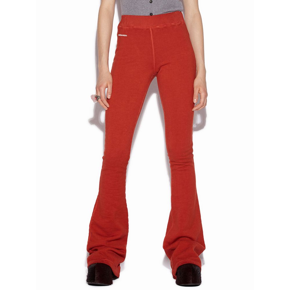 Dsquared² Red Cotton Flared Pant -   -  Dsquared².