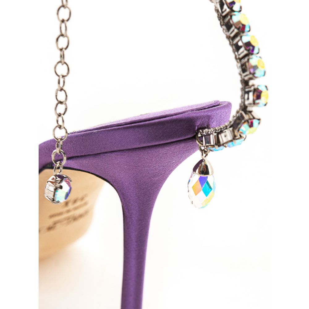 Jimmy Choo Purple Satin Sandal -   -  Jimmy Choo.