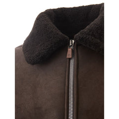 Lardini Elegant Montone Leather Brown Jacket -   -  Lardini.