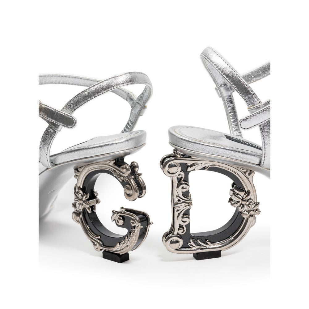 Dolce & Gabbana Gray Leather Sandal -   -  Dolce & Gabbana.