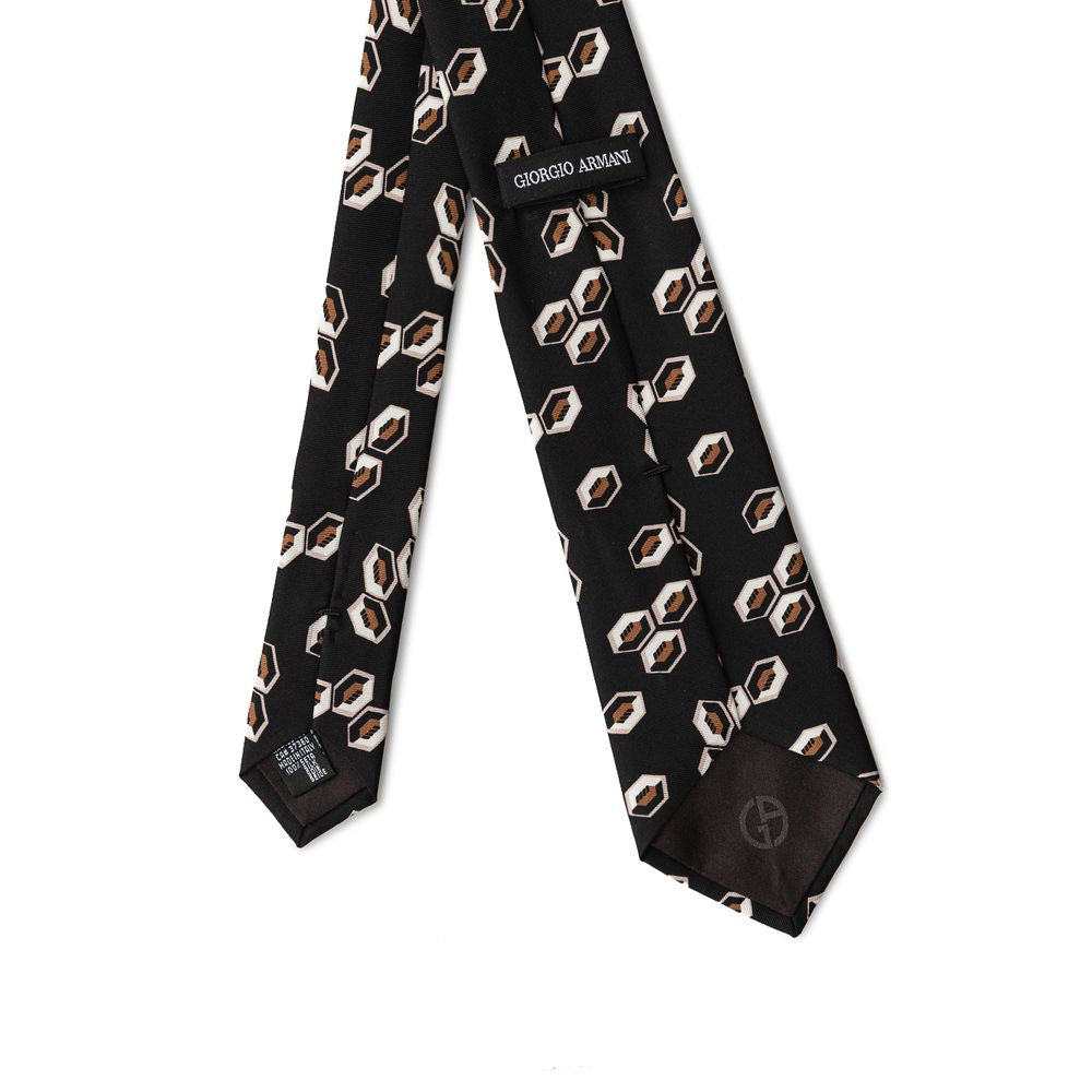 Giorgio Armani Black Silk Ties & Bowty -  Neckties, Men -  Giorgio Armani.