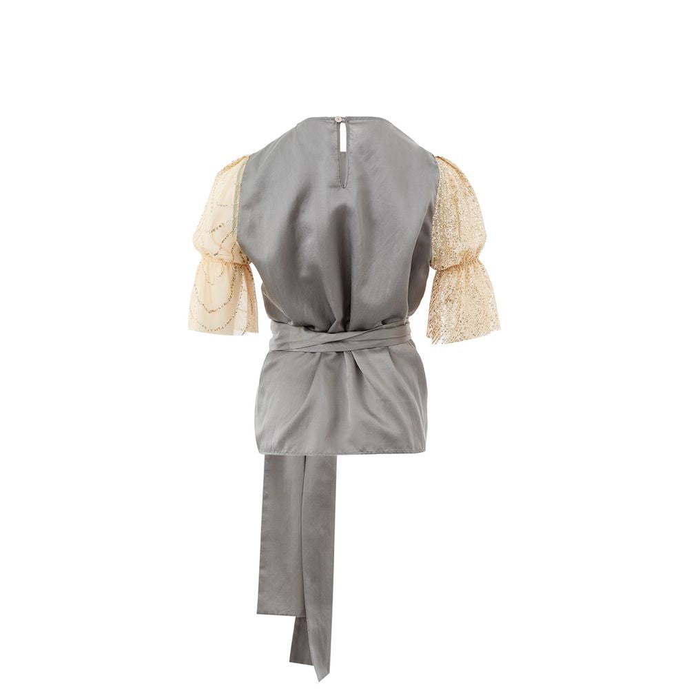 Lardini Elegant Multicolor Silk-Linen Top -   -  Lardini.