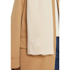 Calvin Klein Cream Recycled Polyester Scarf -   -  Calvin Klein.
