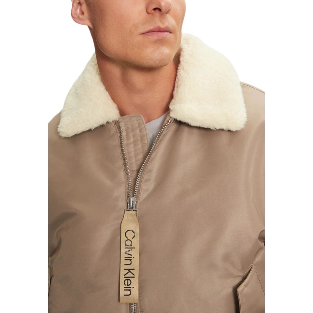 Calvin Klein Jeans Beige Recycled Polyamide Jackets & Coat -   -  Calvin Klein Jeans.