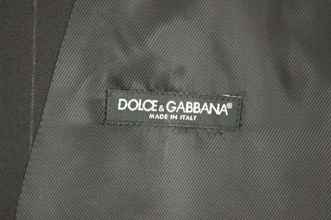 Dolce & Gabbana Black Striped Wool Logo Vest -  Vests for Men Suits -  Dolce & Gabbana.