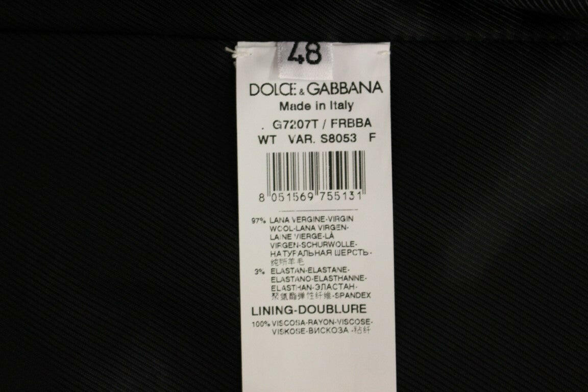 Dolce & Gabbana Black Striped Wool Logo Vest -  Vests for Men Suits -  Dolce & Gabbana.