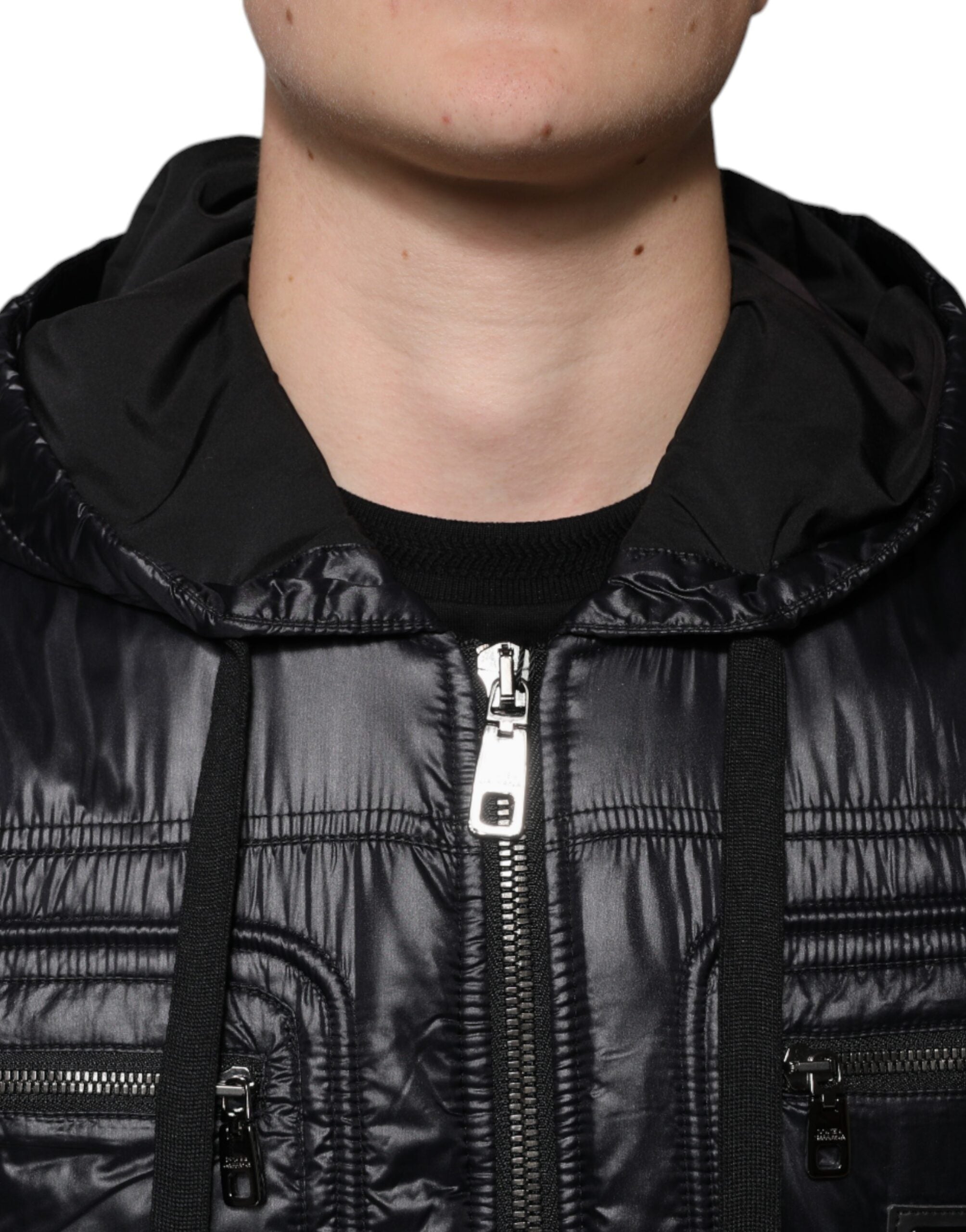 Dolce & Gabbana Black Nylon Hooded Full Zip Blouson Jacket -   -  Dolce & Gabbana.