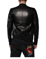 Dolce & Gabbana Black Lambskin Full Zip Biker Blouson Jacket -   -  Dolce & Gabbana.