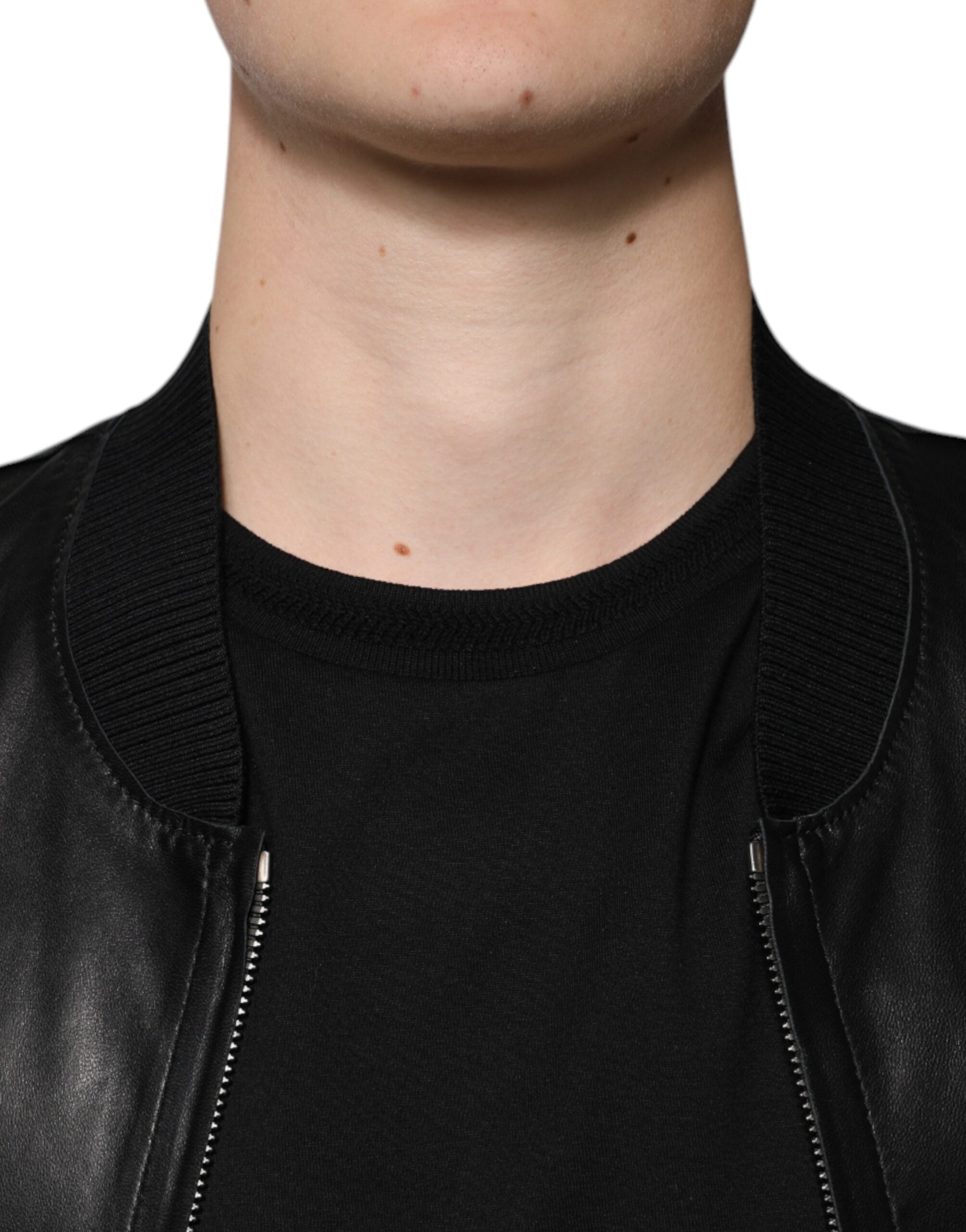 Dolce & Gabbana Black Lambskin Full Zip Biker Blouson Jacket -   -  Dolce & Gabbana.