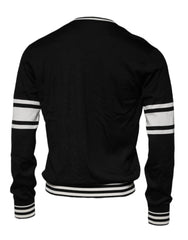 Dolce & Gabbana Black White Guitar Silk Crew Neck Sweater -   -  Dolce & Gabbana.