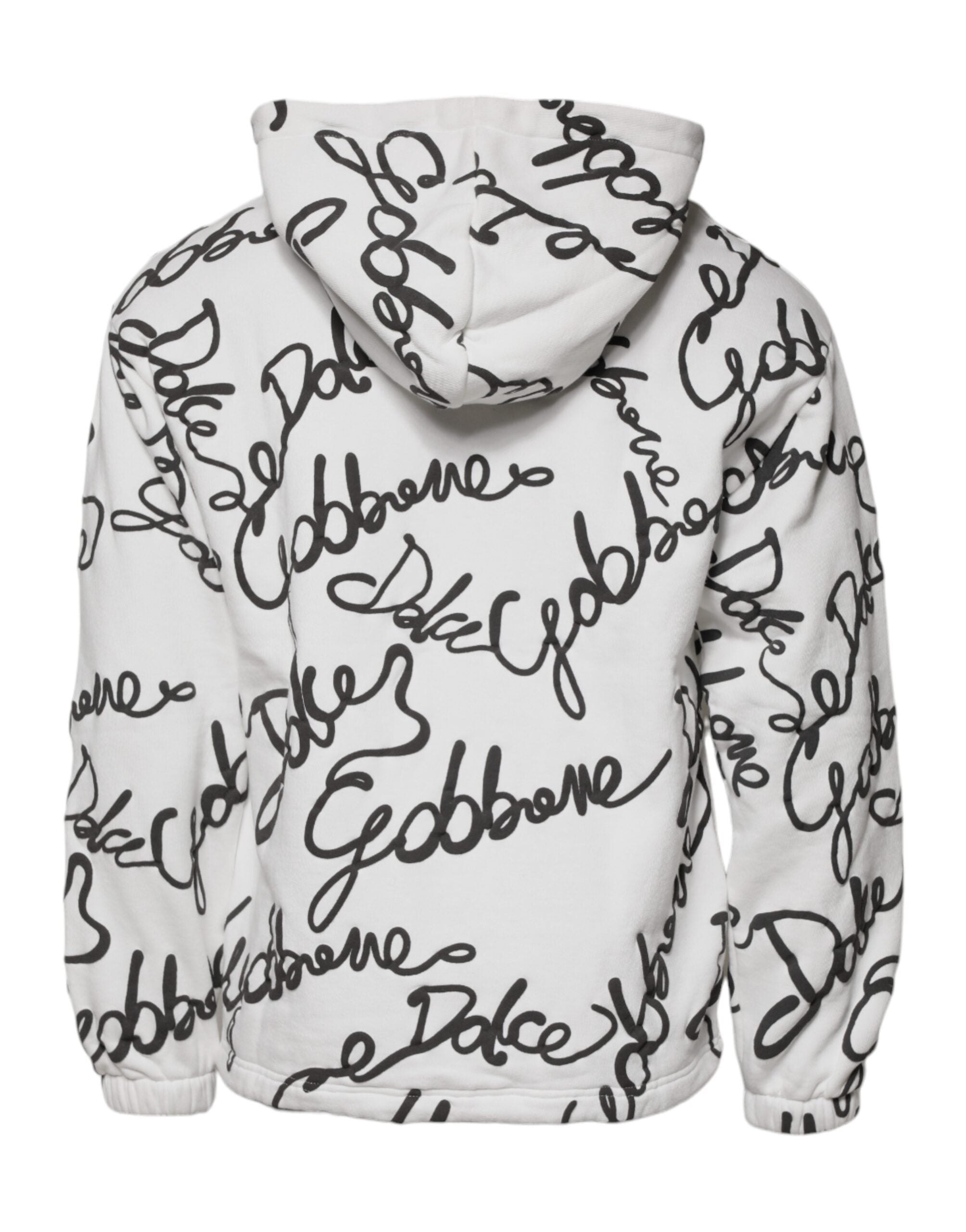 Dolce & Gabbana White Logo Cotton Hooded Sweatshirt Sweater -   -  Dolce & Gabbana.