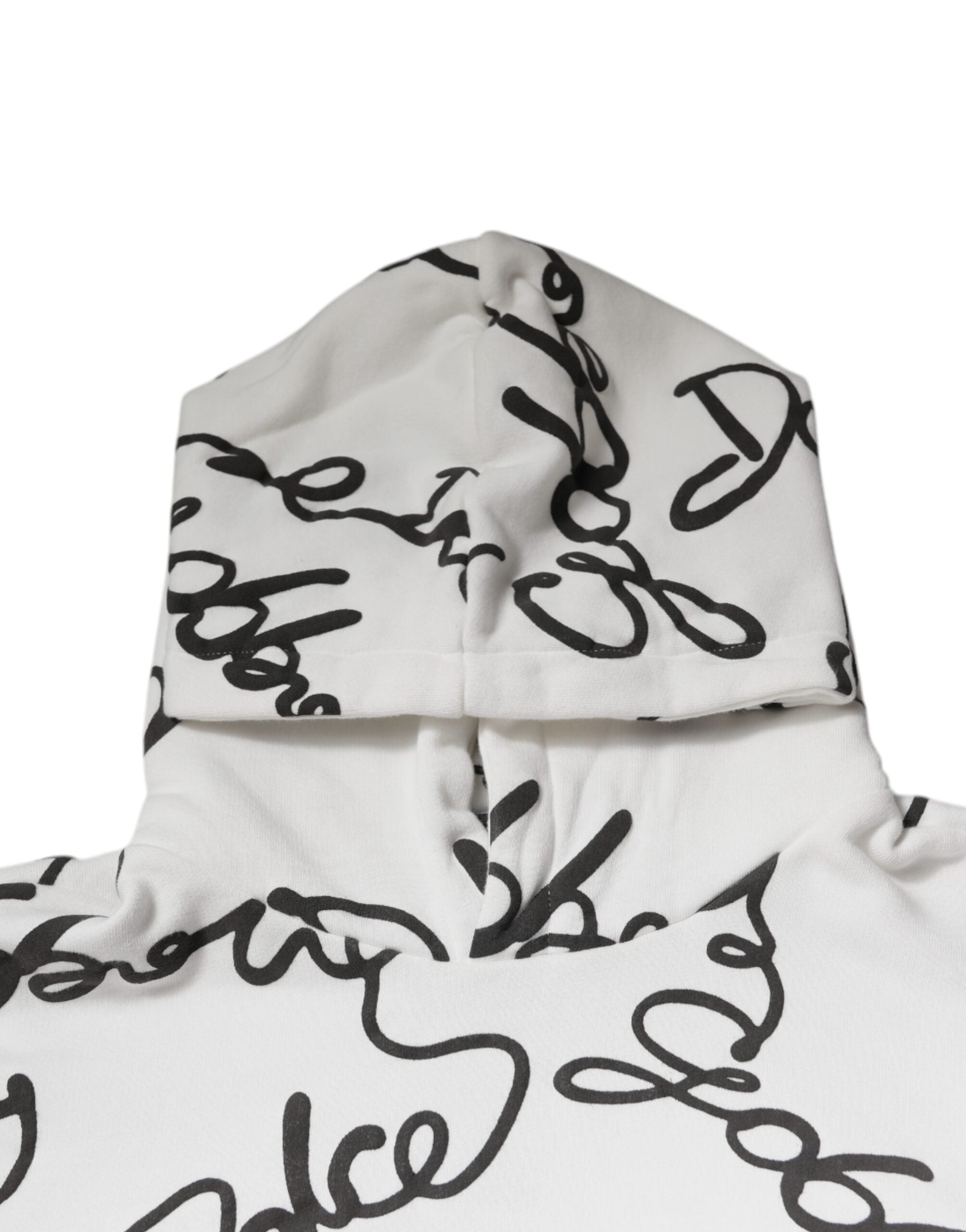 Dolce & Gabbana White Logo Cotton Hooded Sweatshirt Sweater -   -  Dolce & Gabbana.