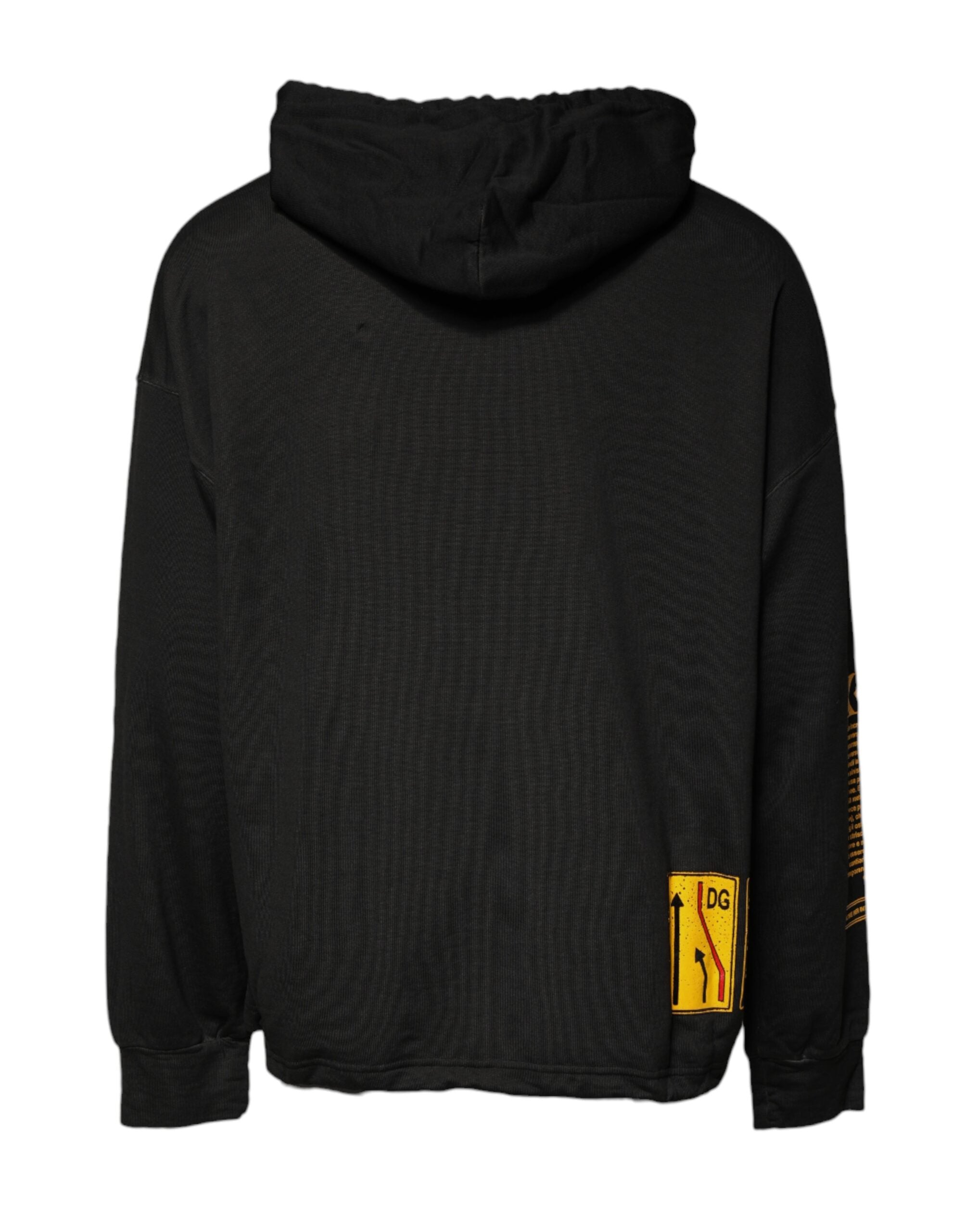 Dolce & Gabbana Black Cotton Hooded DG Shield Pullover Sweater -   -  Dolce & Gabbana.