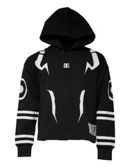 Dolce & Gabbana Black White Logo Hooded Sweatshirt Sweater -   -  Dolce & Gabbana.