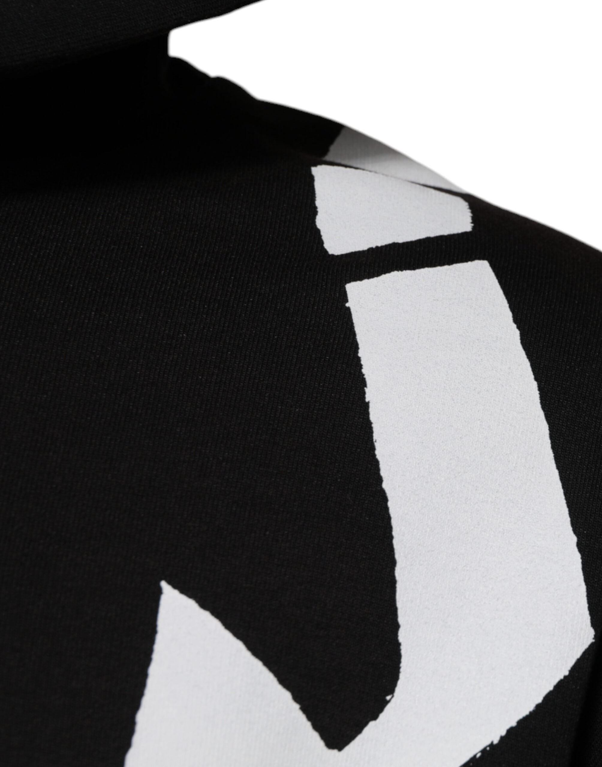Dolce & Gabbana Black White Logo Hooded Sweatshirt Sweater -   -  Dolce & Gabbana.