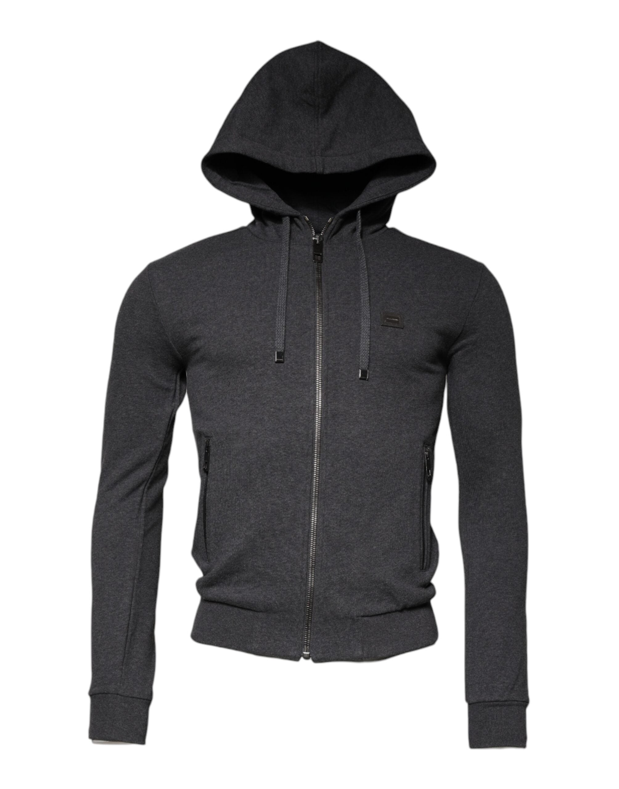 Dolce & Gabbana Gray Logo Full Zip Hooded Sweatshirt Sweater -   -  Dolce & Gabbana.