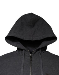 Dolce & Gabbana Gray Logo Full Zip Hooded Sweatshirt Sweater -   -  Dolce & Gabbana.