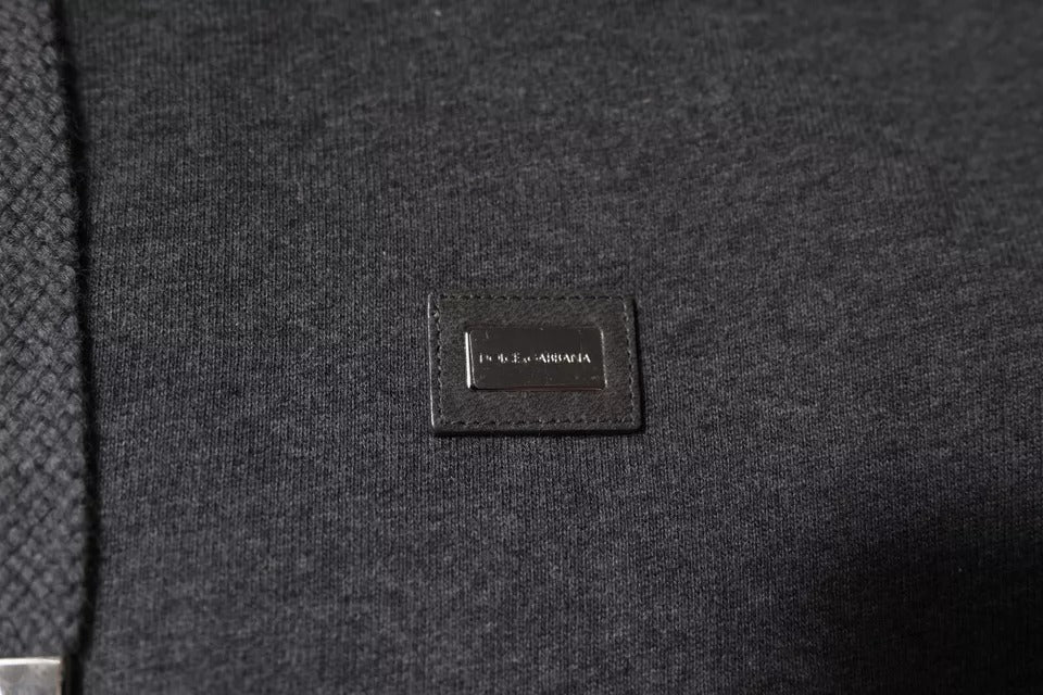 Dolce & Gabbana Gray Logo Full Zip Hooded Sweatshirt Sweater -   -  Dolce & Gabbana.