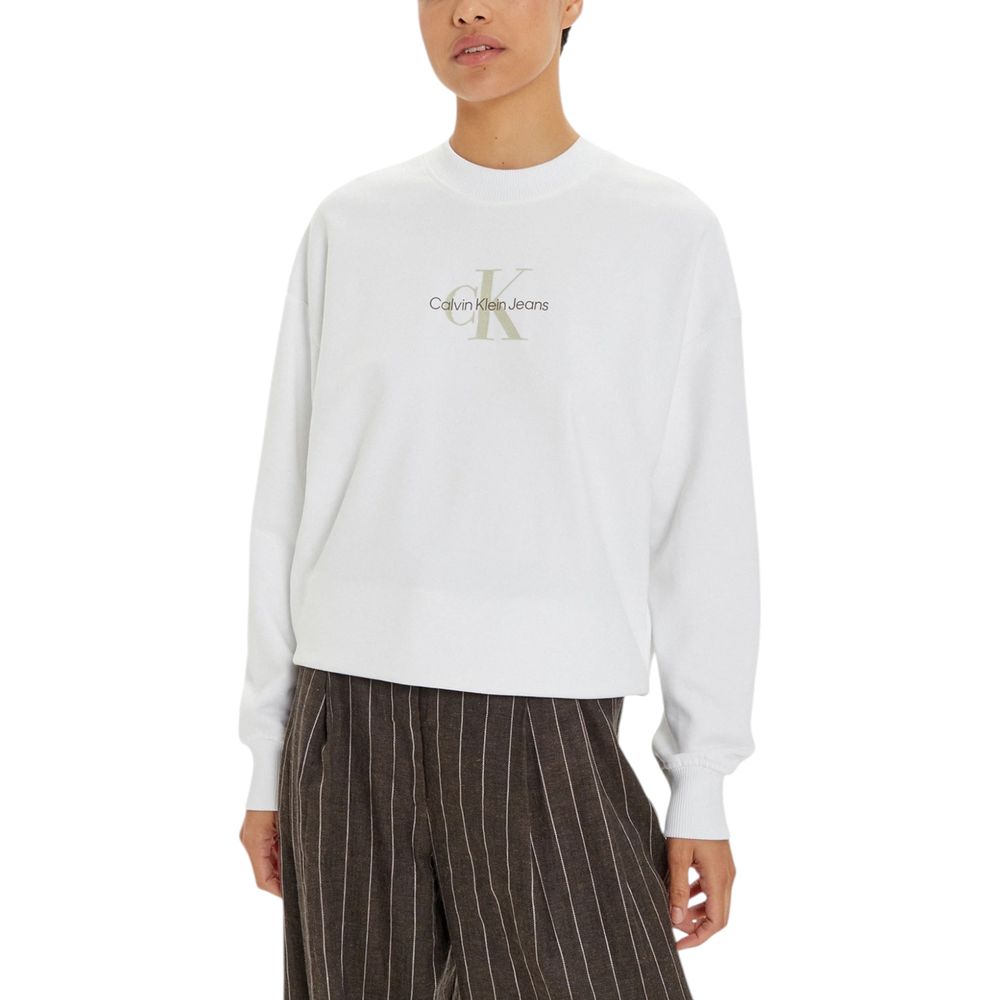 Calvin Klein Jeans White Recycled Cotton Sweatshirt -   -  Calvin Klein Jeans.