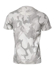 Dolce & Gabbana White Gray Camouflage Cotton Crew Neck T-shirt -   -  Dolce & Gabbana.