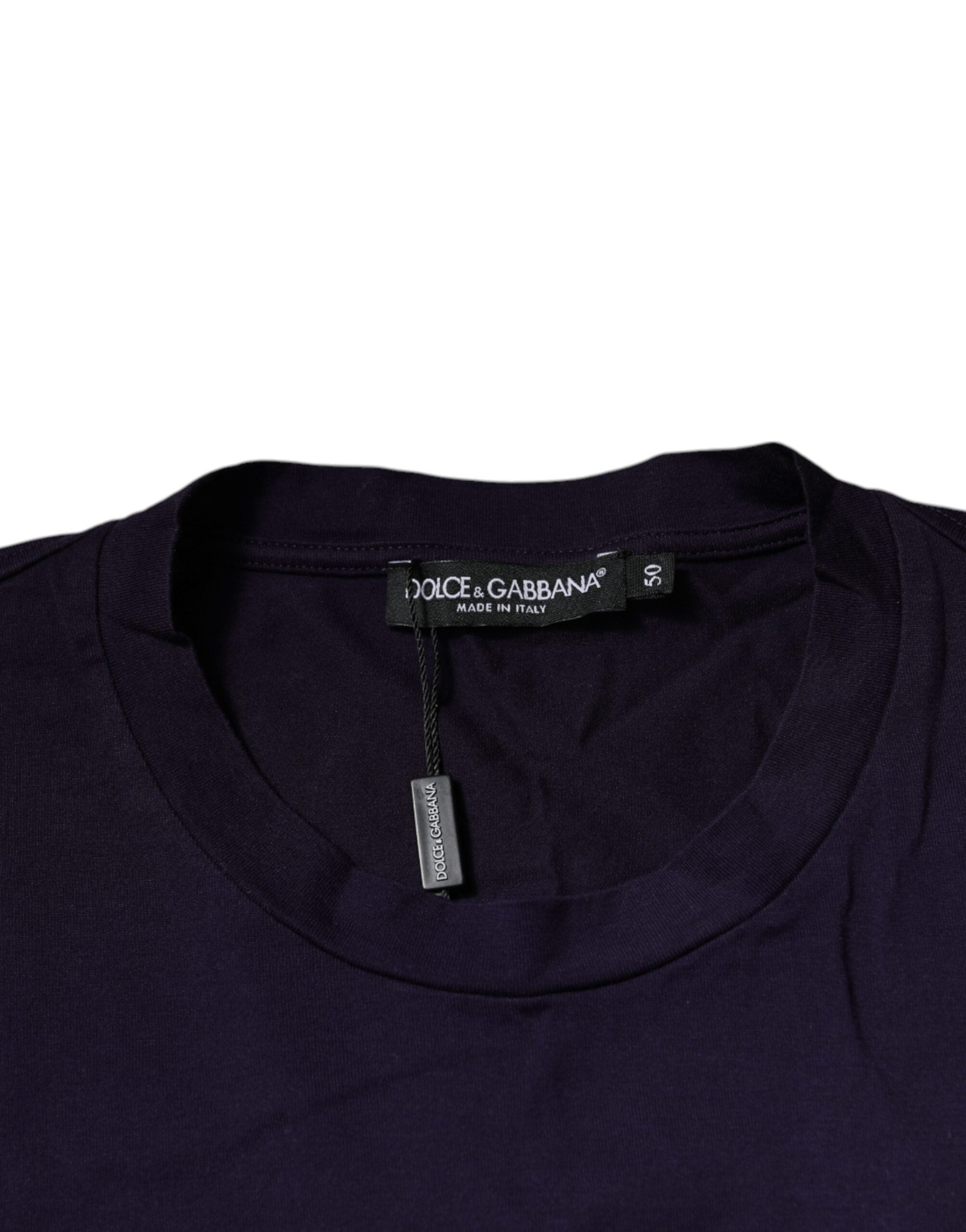 Dolce & Gabbana Purple DG Logo Cotton Crew Neck T-shirt -   -  Dolce & Gabbana.