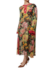 Dolce & Gabbana Multicolor Floral Silk Kaftan Maxi Dress -   -  Dolce & Gabbana.